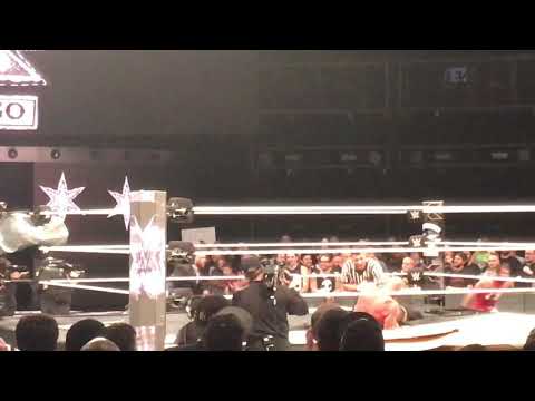 Tomaso Ciampa’s DDT to Johnny Gargano on The Exposed Wood on the Ring Floor at NXT Takeover Chicago