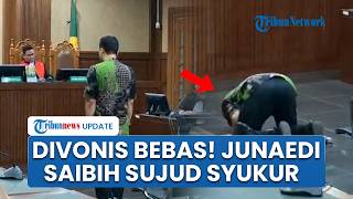Junaedi Saibih Sujud Syukur seusai Divonis Bebas Kasus Suap Vonis Lepas Migor, Tangis Keluarga Pecah