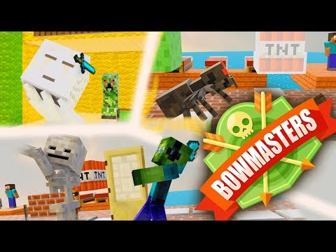 Minecraft Monster School : BOWMASTERS GAME CHALLENGE - Minecraft Animation - MineMyMind