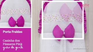 Porta Fraldas Casinha dos Pássaros Pink | Ref: 61809