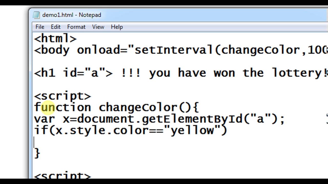 change the text color in every second using JavaScript