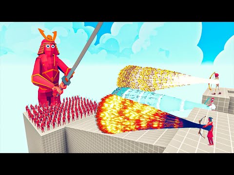 100x SAMURAI + 1x GIANT SAMURAI vs EVERY GODS - Totally Accurate Battle Simulator TABS