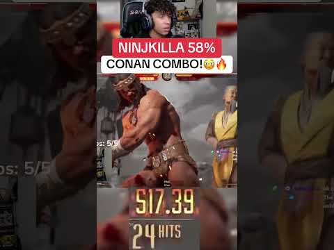 NINJAKILLA 58% CONAN/SHUJINKO COMBO!🤯 #mk1 #mortalkombat1 #ninjakilla