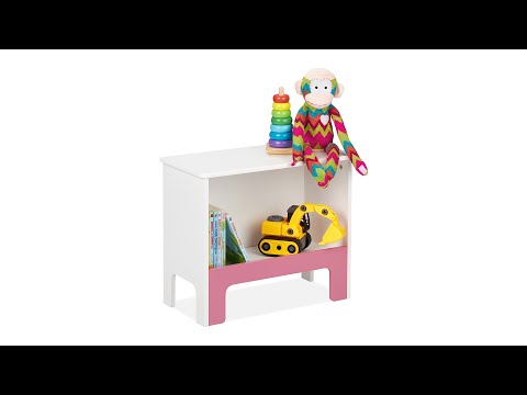 Étagère à jouets pour les enfants Rose foncé - Blanc - Bois manufacturé - 48 x 41 x 24 cm