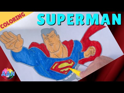 Superman Coloring Page | How to color Superman | Man of Steel | Superhero Comics | Kids Coloring AAN