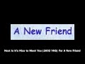 Next Is It S Nice To Meet You 2003 VHS For A New Friend