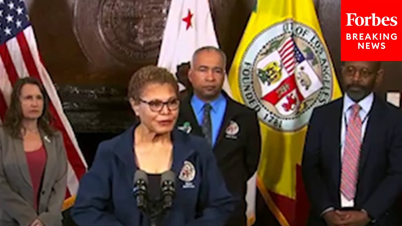 JUST IN: Los Angeles Mayor Karen Bass Holds A Briefing On Storm Preparations