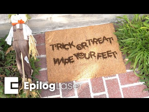 Trick Or Treat Doormat DIY Halloween Coir Doormat Laser Engraving - Trick or Treat Wipe Your Feet - Epilog Laser
