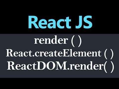 render Method createElement Method and ReactDOM render Method in React JS Hindi