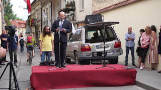 The opening ceremony of the plaque of Armenian translation of Užupis Constitution in Lithuania