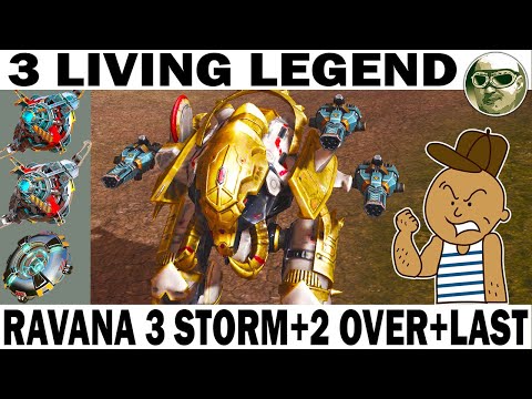 3 LIVING LEGEND! WAR ROBOTS RAVANA 3 STORM MK2 2 OVERDRIVE UNIT 6 LVL + LAST + PILOT T4 ARNAV 70 LVL
