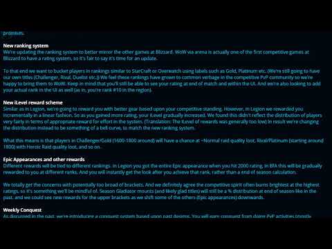 Bajheera - BFA UPDATES: PvP Rewards & Incentives! - WoW: Battle for Azeroth News