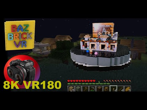 8K VR180 Lego Review 21105 Minecraft Micro World The Village 3D BazBrickVR S01E32