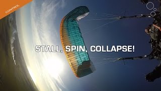 Paraglider Control: Stall, Spin, Collapse!