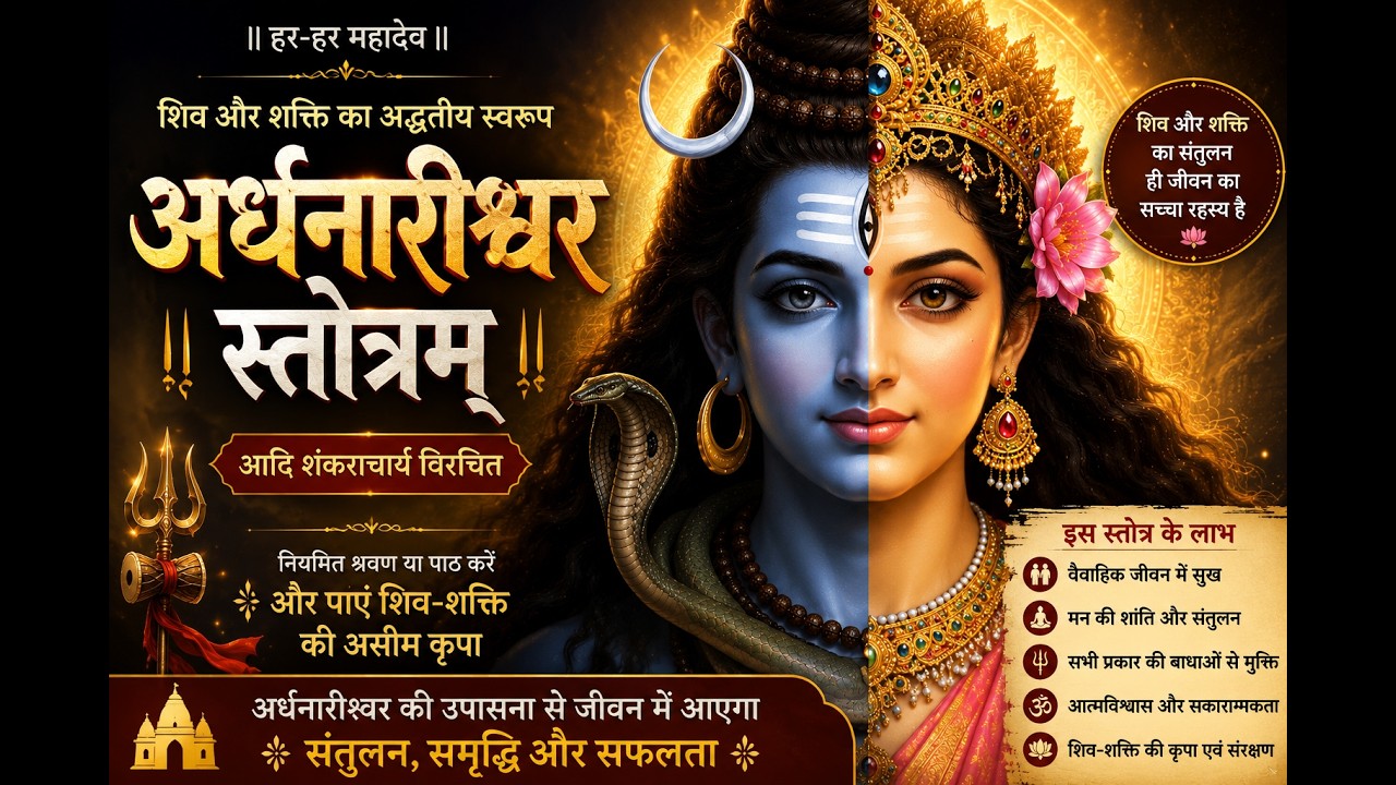 शिव और शक्ति का अद्वितीय स्वरूप | अर्धनारीश्वर स्तोत्रम् |