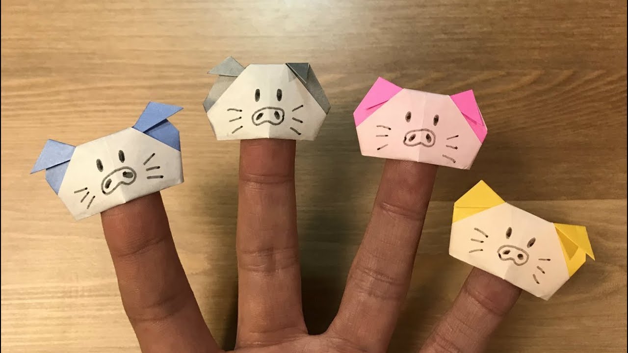 Origami Finger Doll / Wild Pig / Mica's Paper Craft Channels