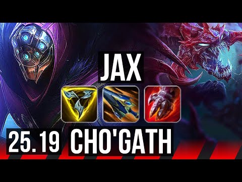 JAX vs CHO'GATH (TOP) | 6 solo kills, Legendary | EUW Master | 25.19
