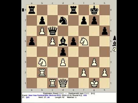 Ponkratov, Pavel vs Zemlyanskii, Ivan | New Year Festival Blitz Chess 2024, Moscow Russia