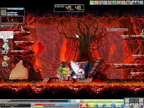 MapleStory BowMaster lvl 202 Solo Vs Zakum, Scarlio & Targa