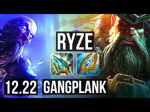 RYZE vs GANGPLANK (TOP) | Rank 2 Ryze, 5/2/5, Rank 23 | KR Challenger | 12.22