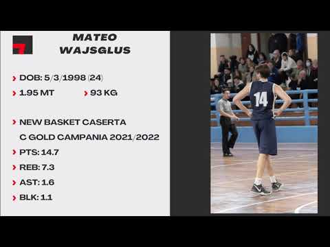 Mateo Wajsglus(SF/PF) C-Gold Italia 2021/2022 New Basket Caserta