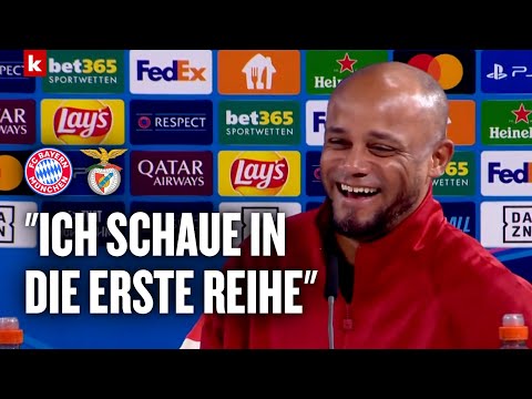 "Jetzt schreibt bitte keiner...": Kompany scherzt mit Reportern | FC Bayern - Benfica Lissabon