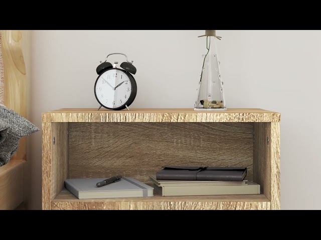 Video teaser for 800070 vidaXL Bedside Cabinets 2 pcs Sonoma Oak 40x30x30 cm Engineered Wood