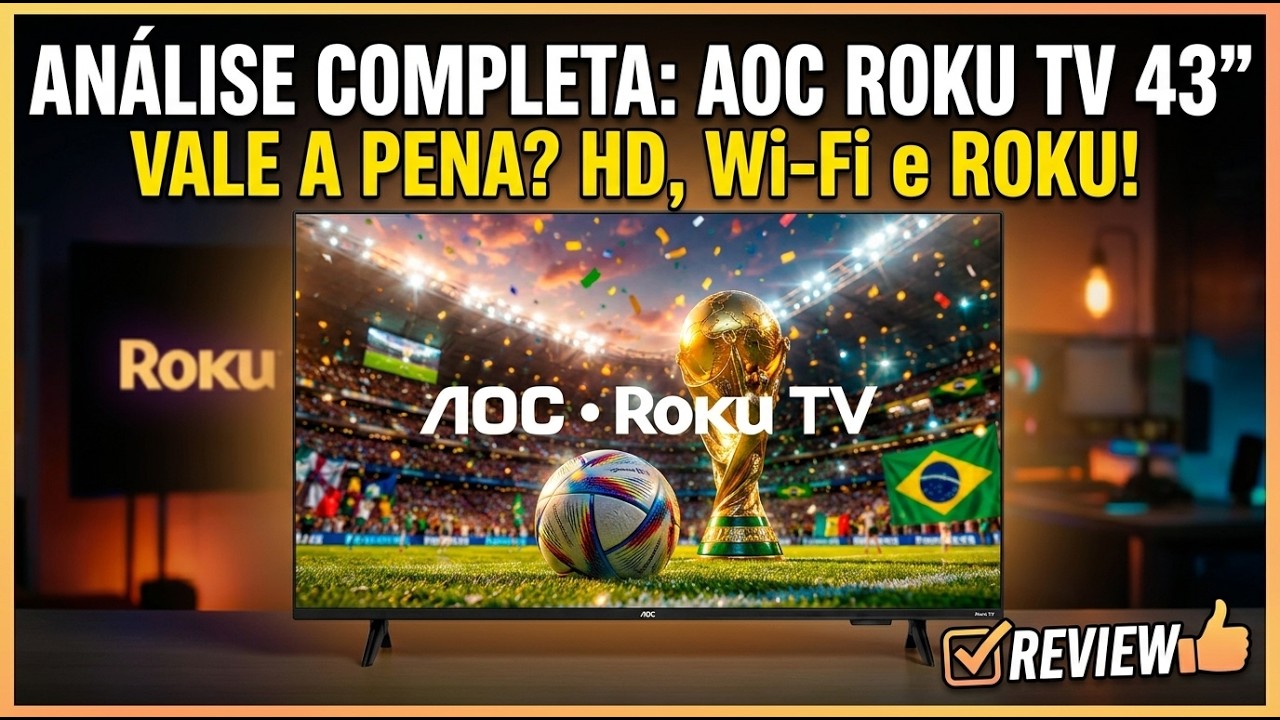 Miniatura da avaliação em vídeo de Smart TV AOC 43S5155 43 Polegadas Full HD Roku TV