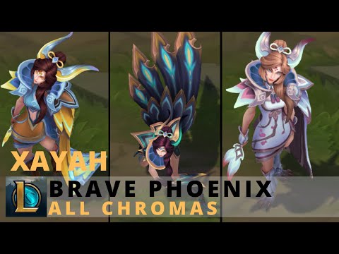 Brave Phoenix Xayah All Chromas - League of Legends