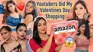 YOUTUBERS Did My *VALENTINE'S DAY* ❤️ Beauty Shopping From Amazon | 1000 Rs. Challenge