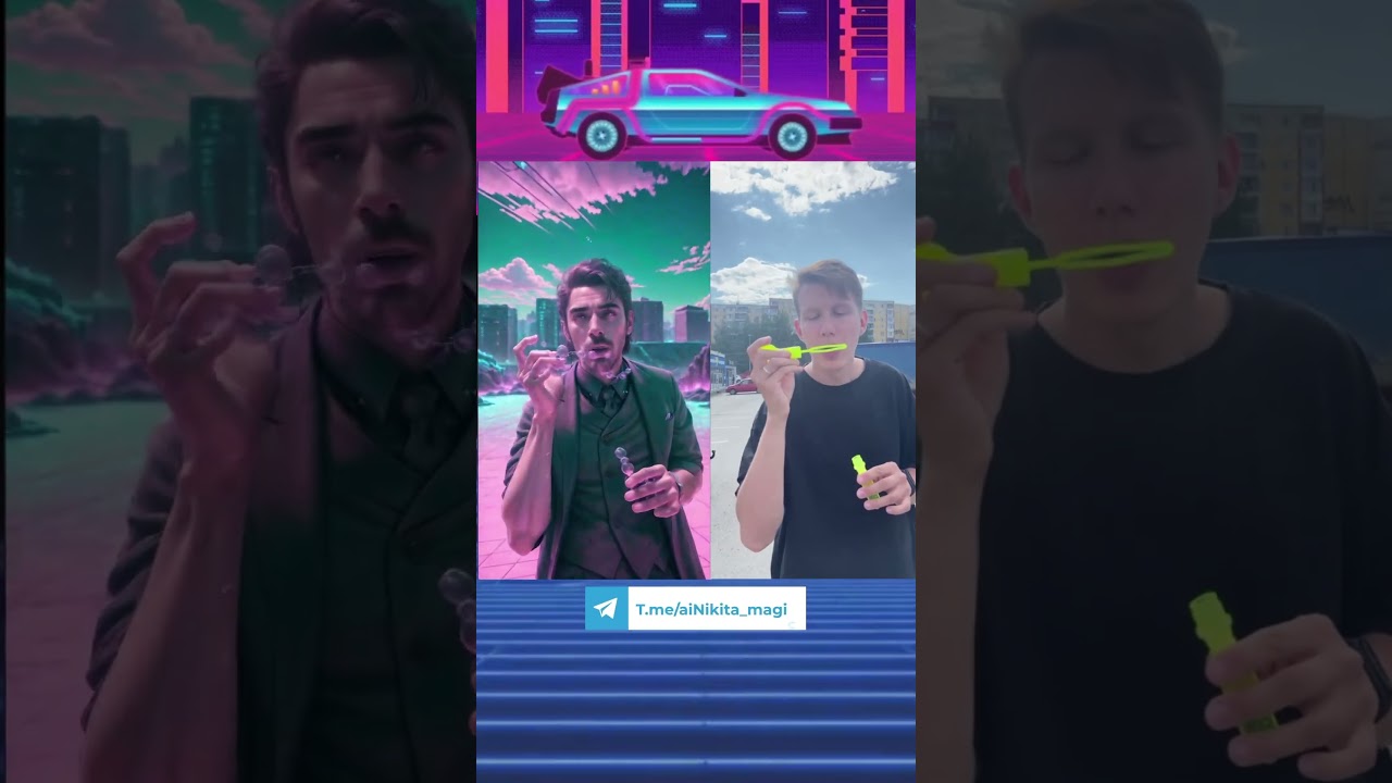 Превращение в нейросети! Synth wave in ai, style! Deforum, stable diffusion!