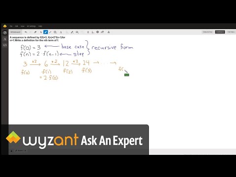 A Sequence Is Defined By F 0 3 F N 2 F N 1 For N 1 Write A Definition For The Nth Term Of F Wyzant Ask An Expert