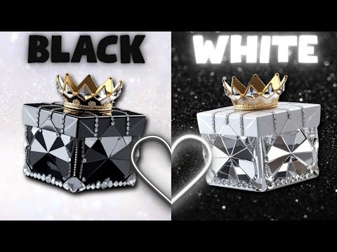 CHOOSE YOUR GIFT...!! Black Vs White Edition 🖤🤍|| 2 gift box challenge #goodvsbad