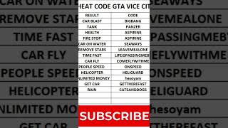 Download lagu GTA vice City all cheat code || gta vicecity cheats #cheat #shorts #views mp3