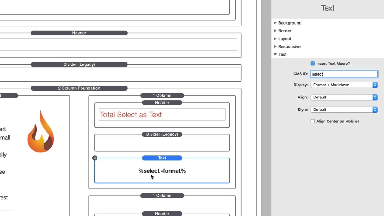 Select Stack in Total CMS for RapidWeaver