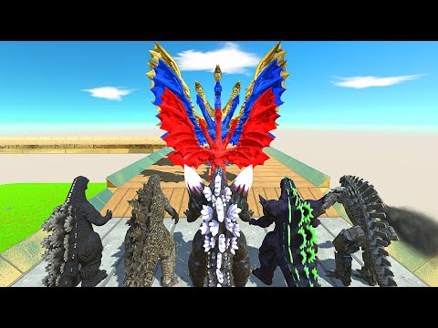 X5 Godzilla Death Run vs X3 Ghidorah - Animal Revolt Battle Simulator