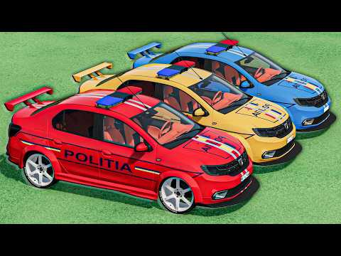 TRANSPORTING OLD DACIA LOGAN POLICE CARS on DUO TRUCKS ! FS22