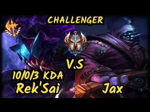 Nji (REK'SAI) vs JAX - 10/0/3 KDA JUNGLE CHALLENGER GAMEPLAY - EUW