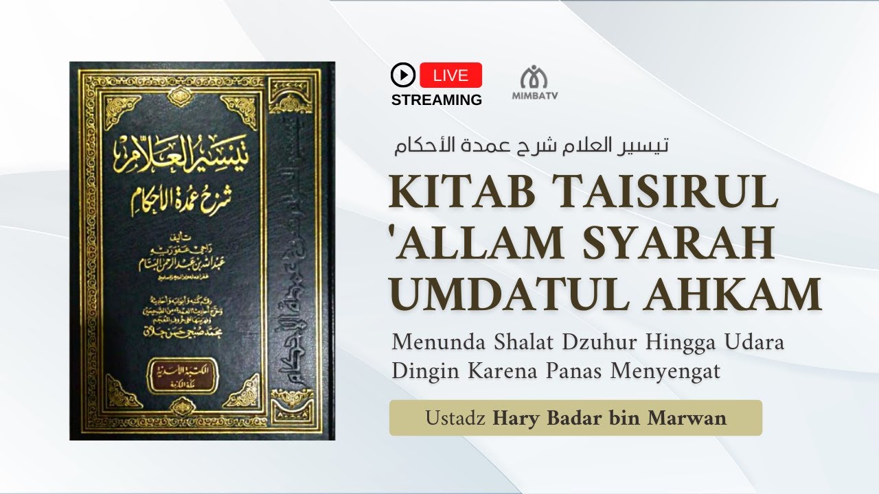 [LIVE] Simak Sekarang!   Pembahasan: Hukum Berbicara Ketika Shalat_Kitab Taisir…