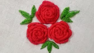 Hand Embroidery-Bullion Knot Rose Stitch Embroider