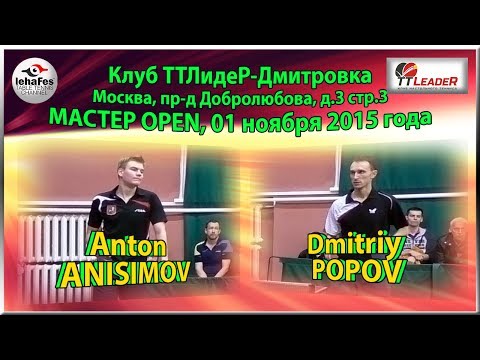 Master Open Dmitriy POPOV - Anton ANISIMOV TTLideR Table Tennis
