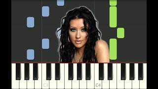 piano tutorial "BEAUTIFUL" Christina Aguilera, with free sheet music (pdf)