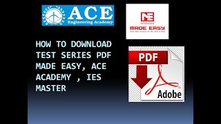 HOW TO DOWNLOAD TEST SERIES GATE PDF MADE EASY, ACE, IES