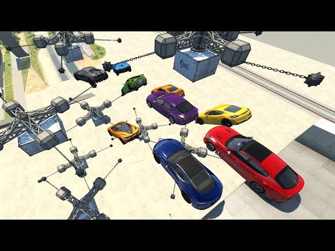 Air Spinner With Chains Against Cars - Beamng drive crash testing (Car Shredding Experiment)