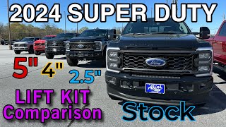 2024 Ford SUPER DUTY Stock vs 2.5”, 4” & 5” LIFT Comparison