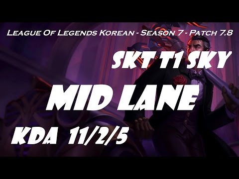 Mid Lane - SKT T1 Sky Jayce vs Ekko as Faker Patch 7.8 - League Of Legends Korean Ranked Challenge