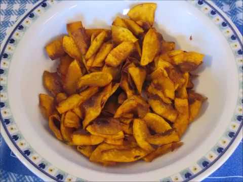 Como hacer calabaza frita/Guarnicion de calabaza frita./Chips de calabaza/Auyama frita receta
