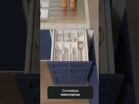 Armário de Cozinha Completa 270 cm Rustic/Verde Vik Madesa 02