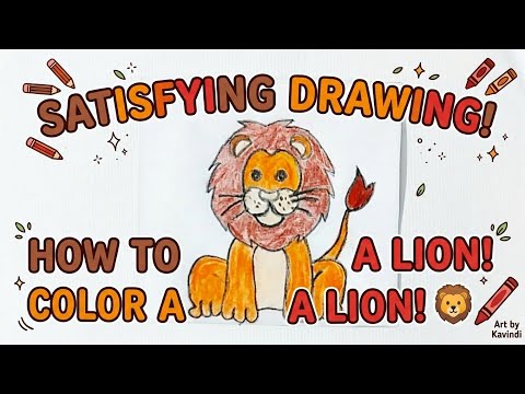 Coloring a Lion with Color Pencils | Simple Art for Beginners