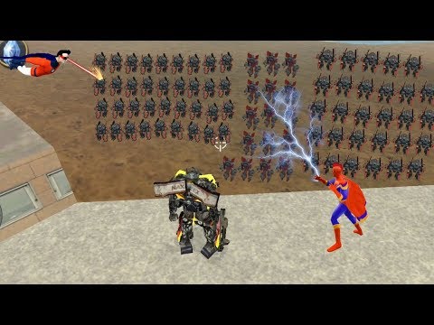 Vegas Crime Simulator (Transformer & Joy Fight Car Robot Army) superhero destroy robot head - HD